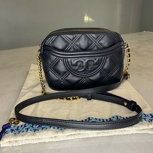 TORY BURCH Fleming Quilted Leather Camera Bag